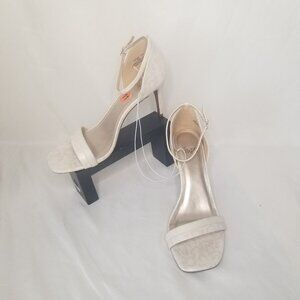 Impo Women 11M 3" High Heel Ankle Strap Open Toe Sandal Leopard Beige Ivory Shee